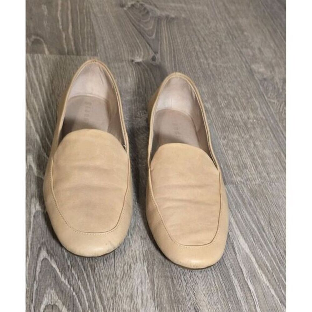 Gianni Bini Women's Cream Beige Leather Loafers Block Heel Size 8M